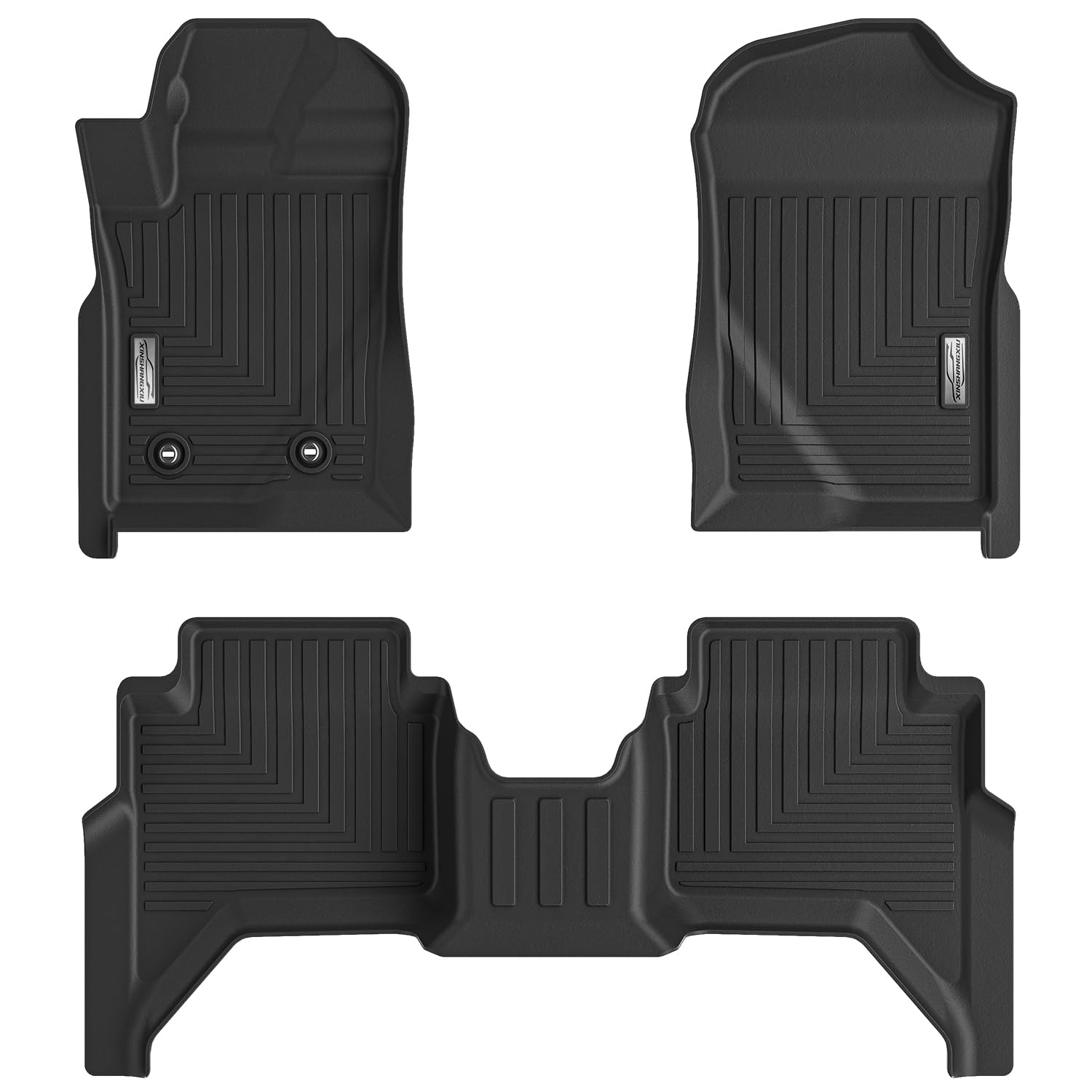 Trunk Floor Mats Compatible for 2024 2025 Ford Ranger,TPE All Weather Protection Slush 1st & 2nd Row Floor Liners Black