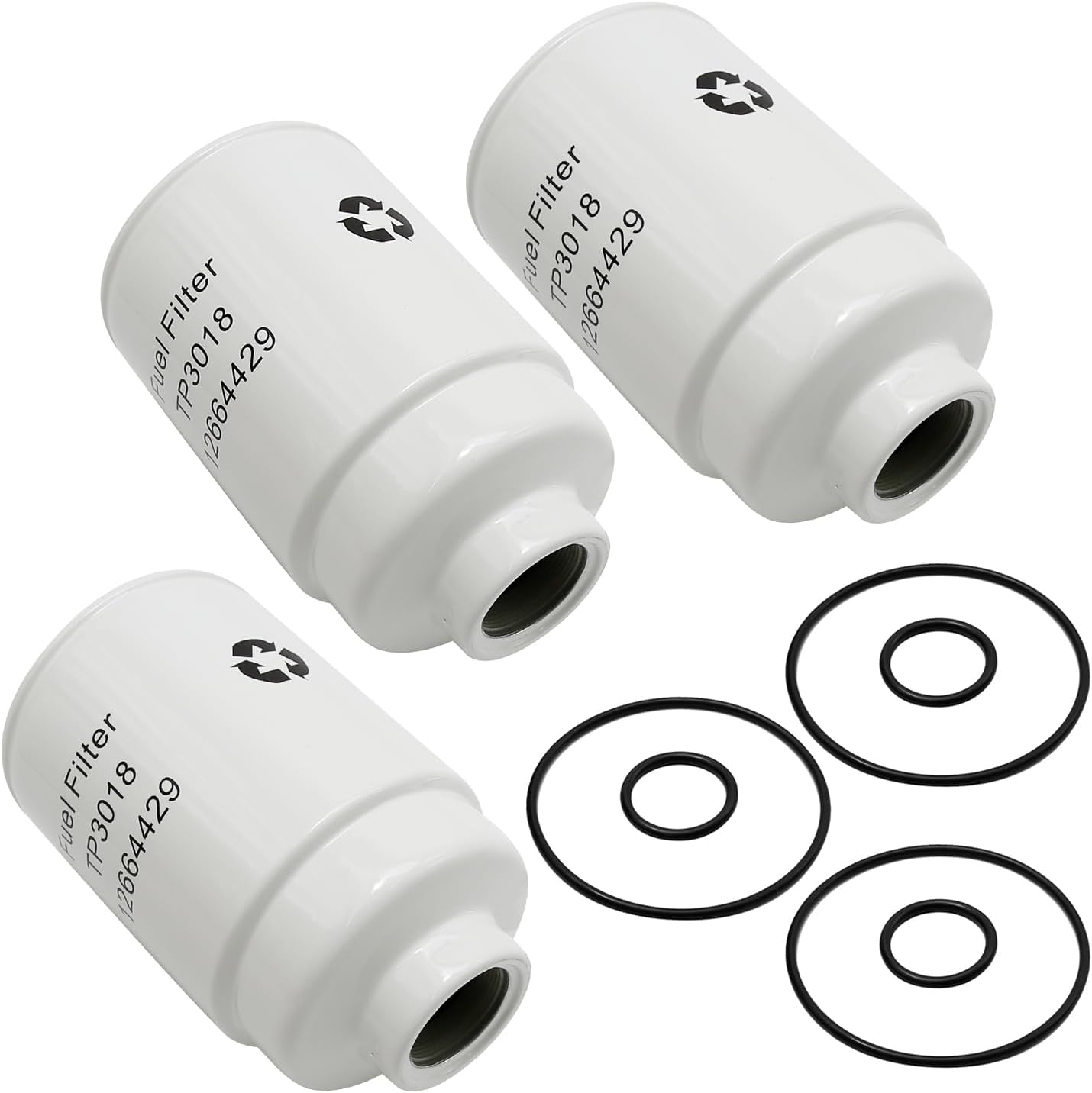 TP3018 Diesel Fuel Filter, Replacement for Chevy Silverado 2500 HD 3500 HD Express GMC Sierra 2500HD 3500HD Savana 2001-2006, Replaces TP3012, 12664429, 12633243