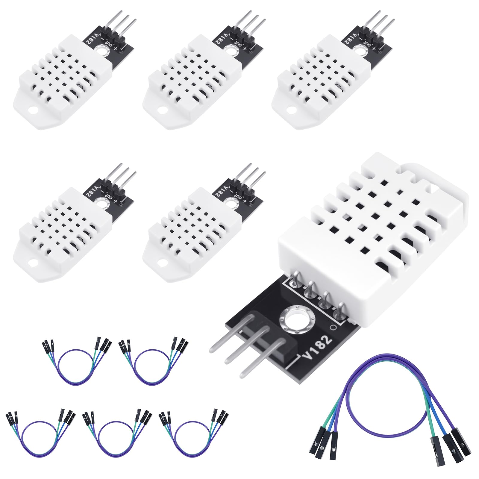 6Pcs DHT22/AM2302 Digital Temperature Humidity Sensor Module