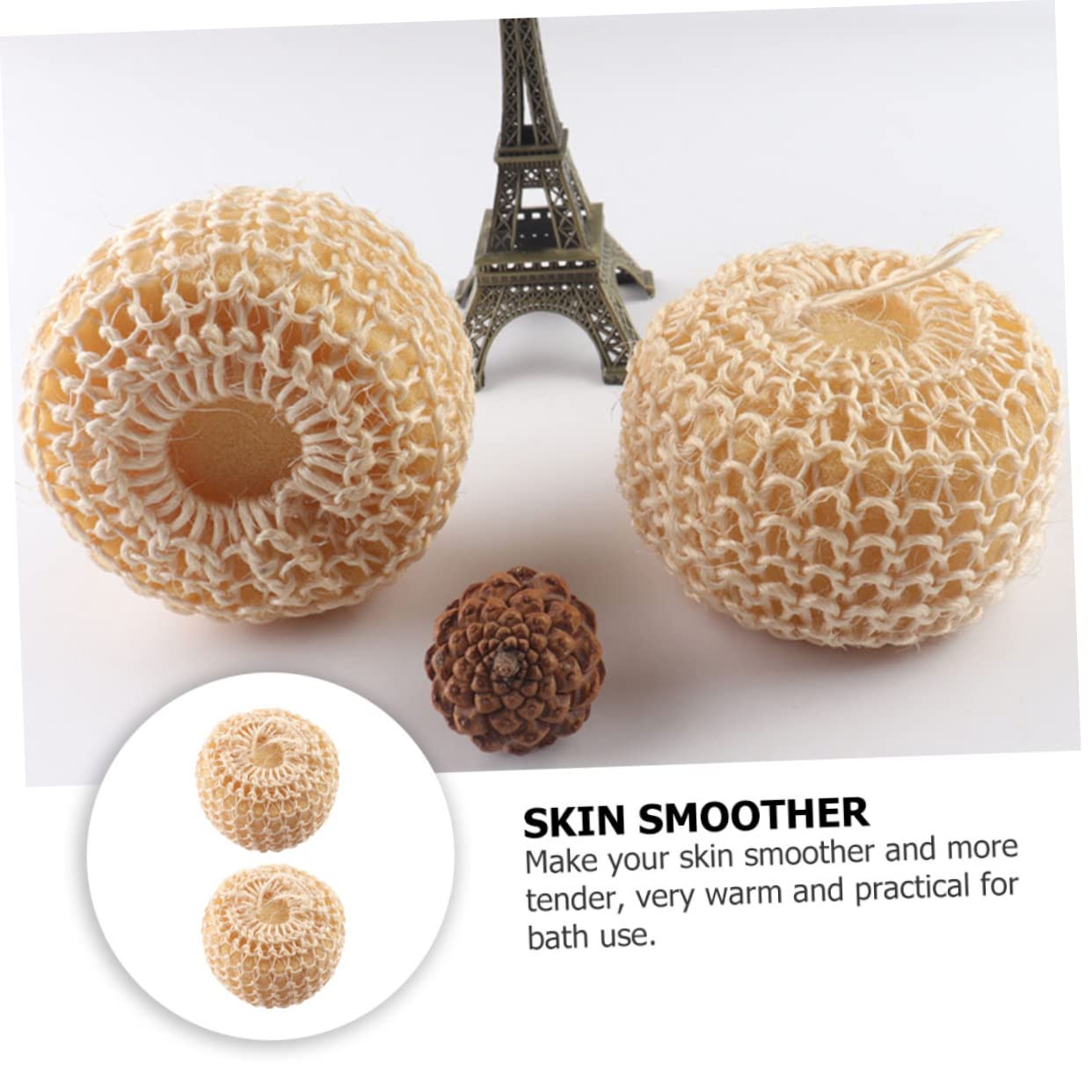 10piezas Esponjas De Baño De Sisal Bolas Ovaladas Para Exfoliación y Limpieza De Piel De Accesorios De Ducha Natural Suaves y Duraderas
