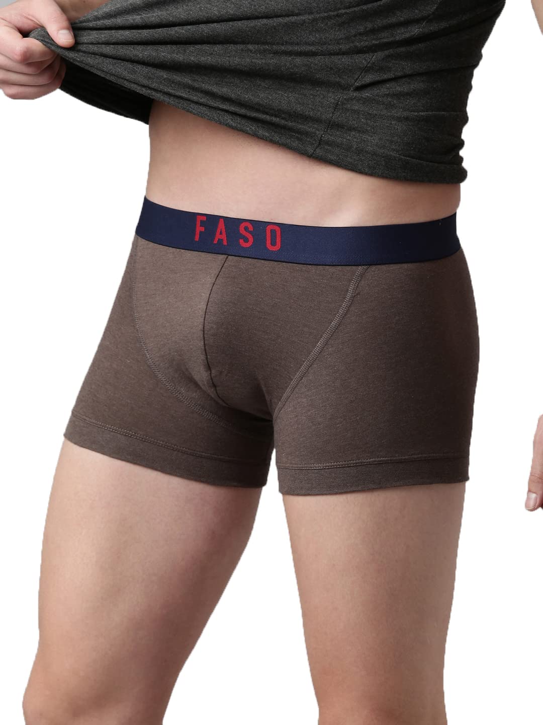 f a s o Men's Cotton V-Front Trunks | Premium Organic Cotton Stretch Underwear | Soft Breathable Fabric | Stylish Supportive Fit | Comfortable Everyday Innerwear-picture-34