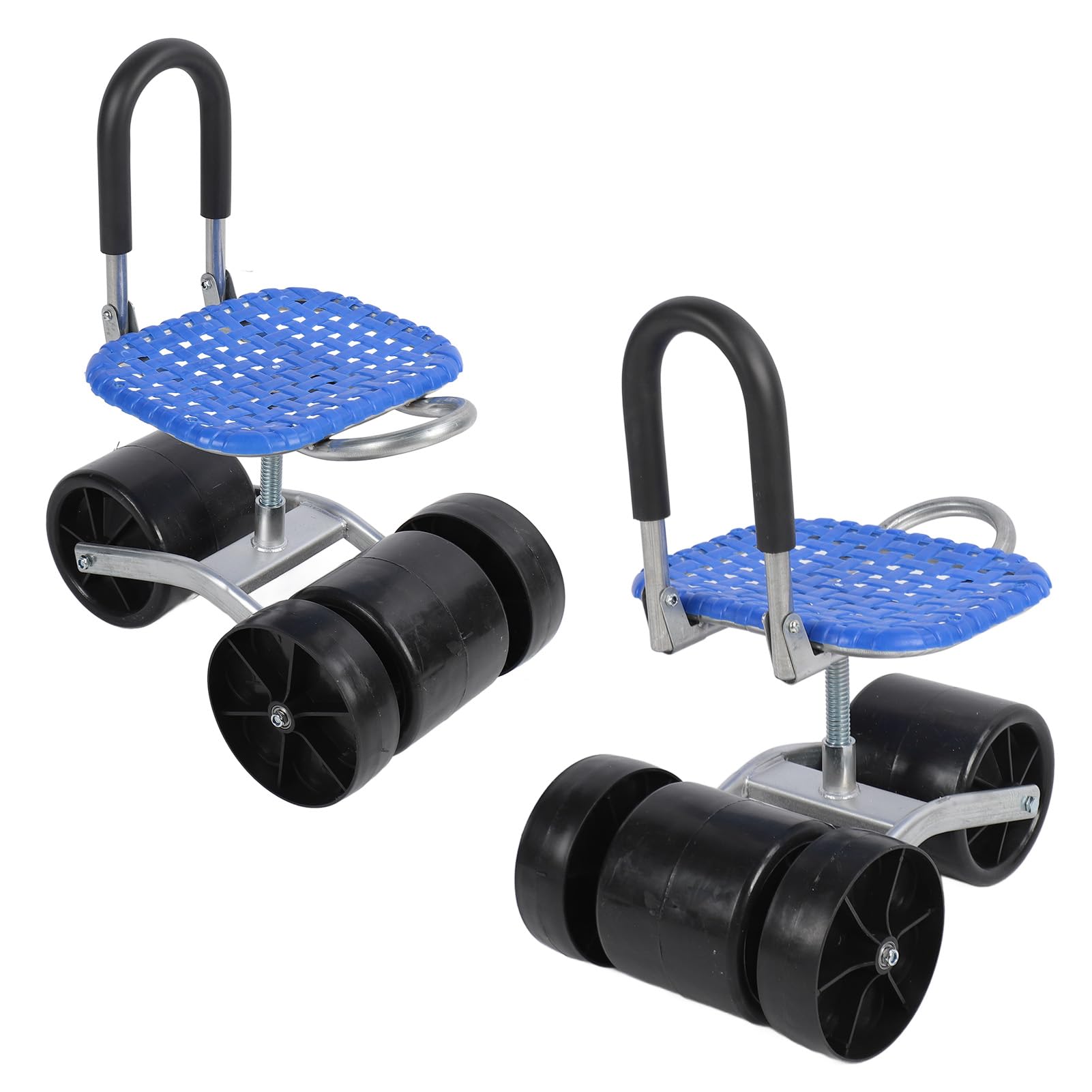 Haofy Sgabello da Giardino con Ruote Sedile Girevole a 360 Gradi con Ruote Telaio in Acciaio Zincato PP Vassoio Porta Attrezzi per Comode attività di Giardinaggio Progetti in Serra su Terreni Agricoli