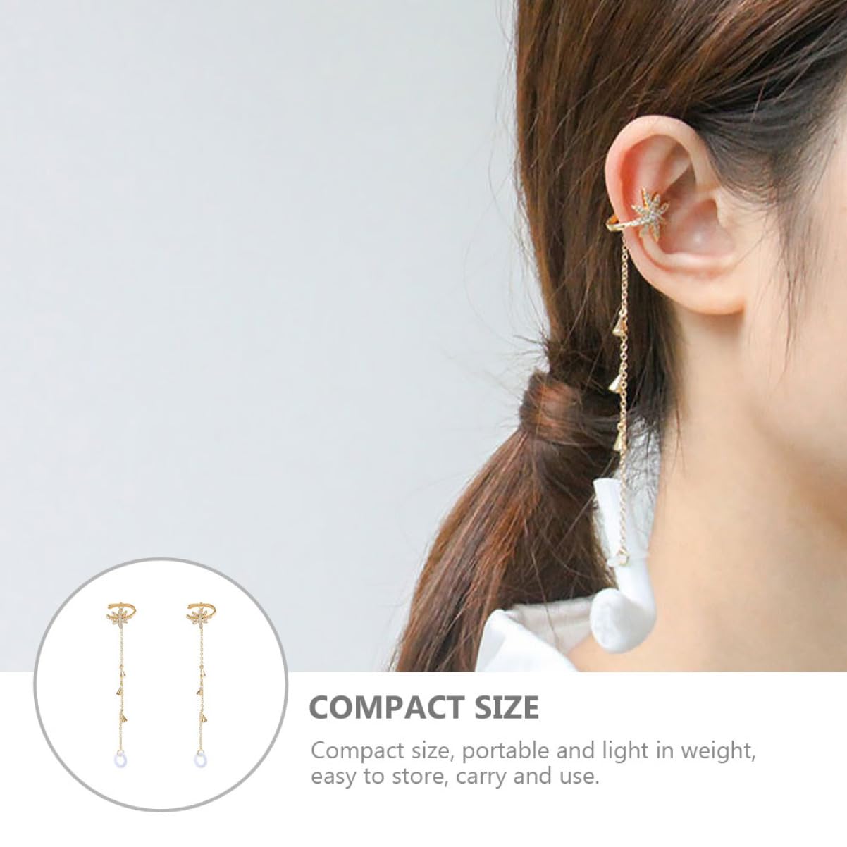DOITOOL 5 De Auriculares Con Clip De Oreja De Cadena Antipérdida Moda De Cobre