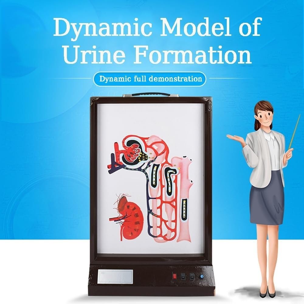 HEQIM Dynamic Model of Urine Formation, LED Light Shows Urine Flow Direction, Electric 3D Dynamic Teaching Demonstration, Adjustable Speed, Suitable for Classroom Learning Demonstration