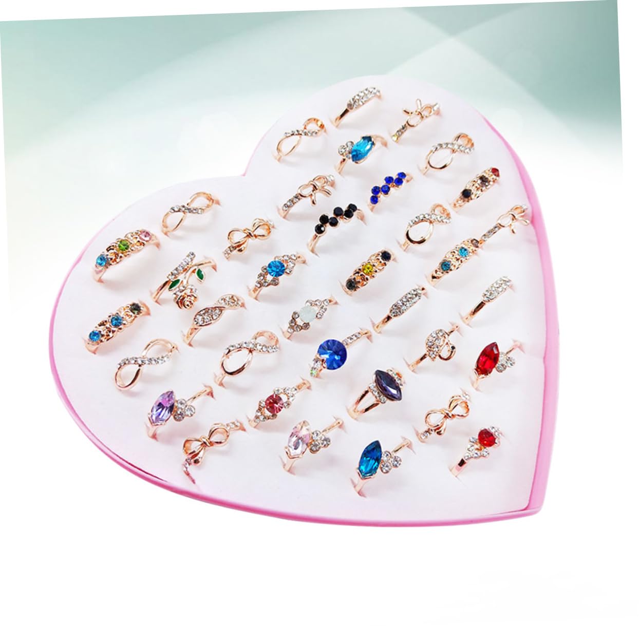 KOMBIUDA Name Ring for Girls Women Fashion Ring Gem Ring for Women Chic Finger Ring for Occasion