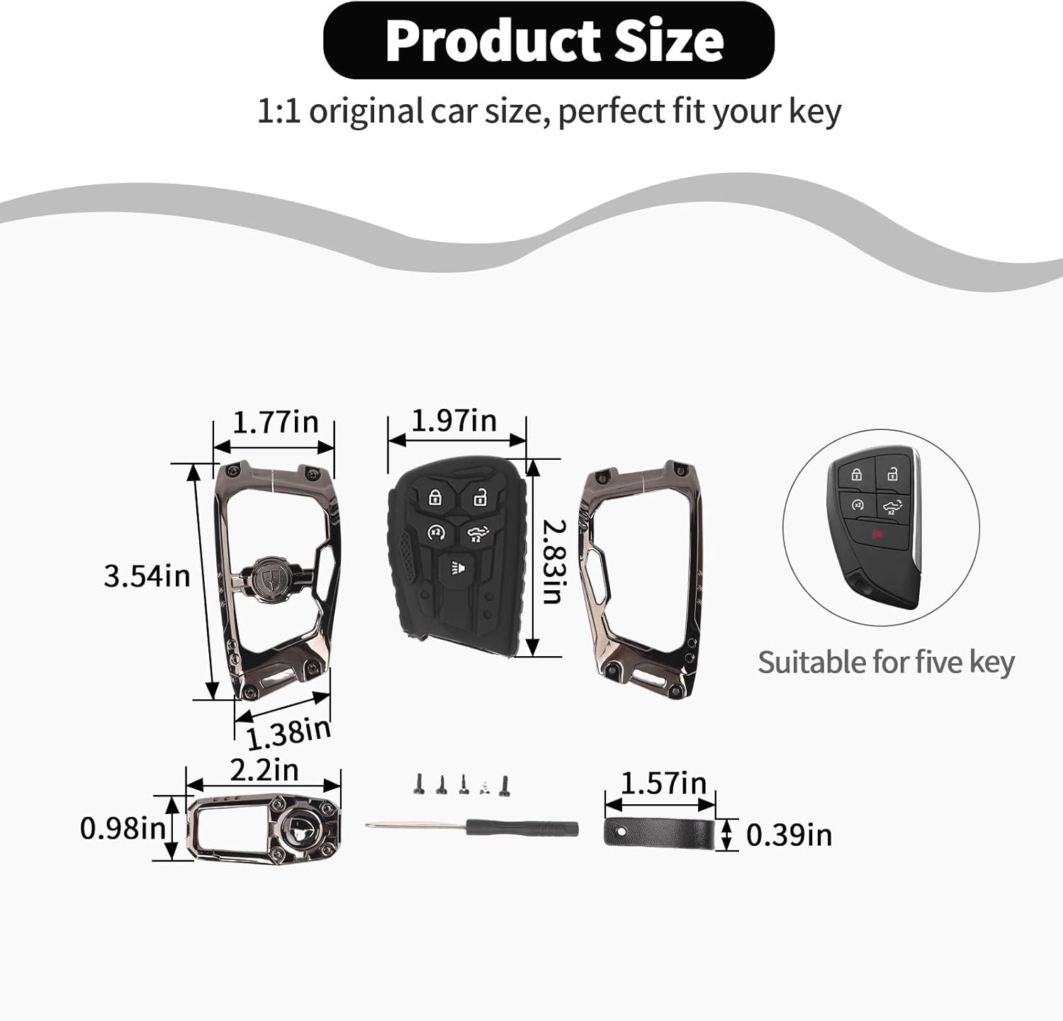Key Fob Cover Case Protector Keychain Accessories Key Protecte Cover Compatible with Jeep Wrangler JK JKU 2007-2018/Compass 2008-2016/Patriot 2011-2016 (RXZER44)