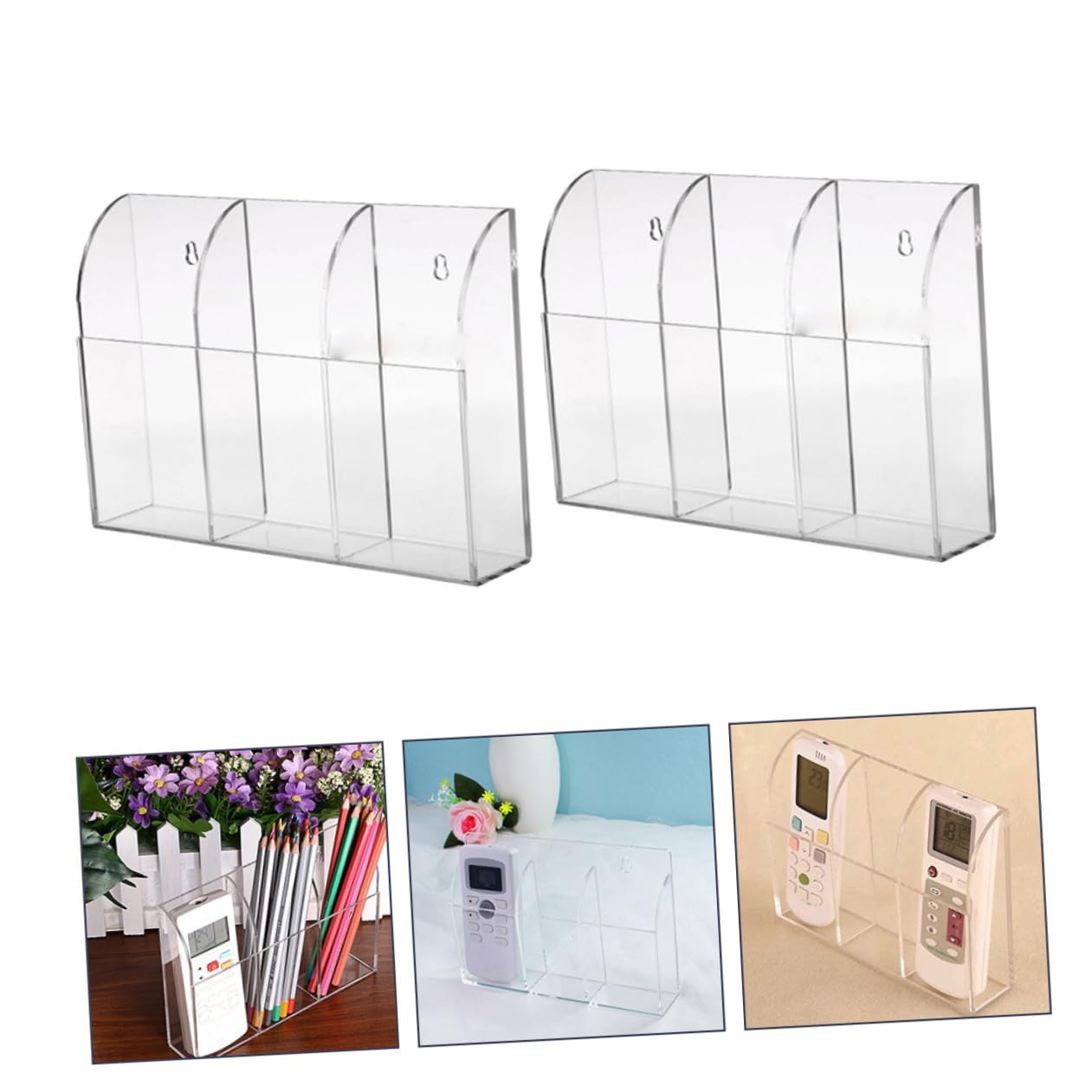 ABOOFAN Soporte De Control Remoto 2 Pcs Estante De Almacenamiento Tv Organizador De Llaves Acrílico Transparente