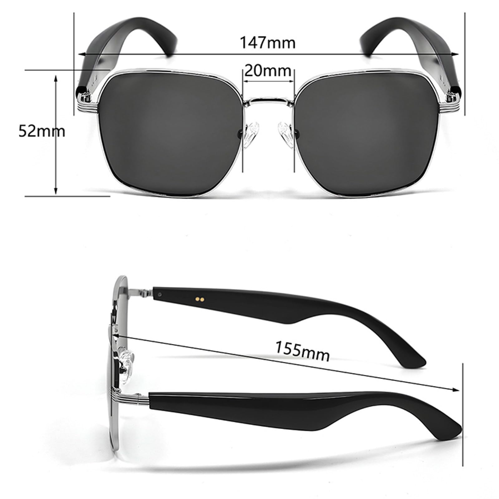 Gafas de Sol polarizadas con Bluetooth e IA para Escuchar música y Llamadas. Protección UV400. Admite Carga rápida de 15 Minutos. Ideales para Conducir,Blue