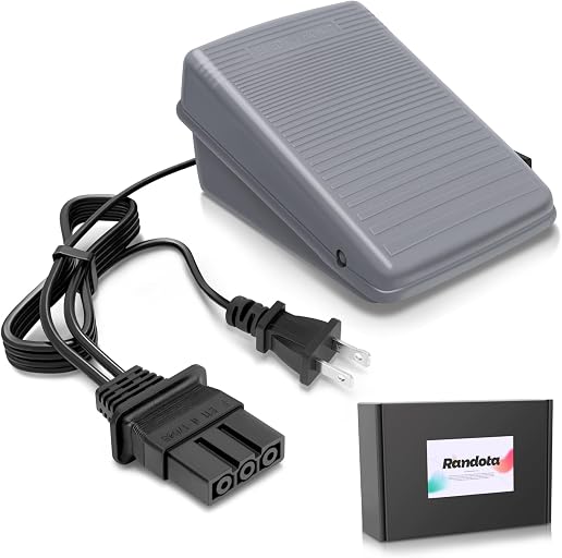 Sewing Machine Foot Pedal and Power Cord for Brother - Compatible with JX2517, LX3817, LS2125, XM2701, XL2600, LX3125, 1034D, LX2500, XL5130, GX37, LS2400, XR3774, LS1520 - Replacement for #J00360051