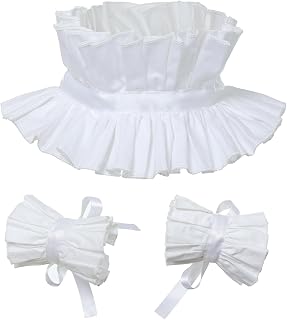 COSDREAMER Elizabethan Renaissance Collar Cuffs Set, Ruffles, Multilayer, Clown, Stand-Up Collar, Necklace, Wrist Accessories