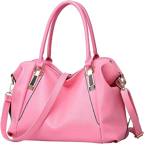 Miniatura 2 de Bolso de mano de cuero para mujer, bolsos de viaje con cremallera, bolsas de hombro de piel sintética suave, bolsa de mano de gran capacidad, bolsas