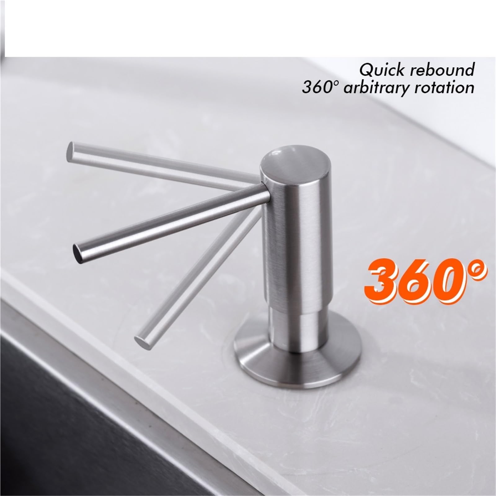 Dispenser per sapone da cucina Pompa for erogatore di sapone liquido in nichel spazzolato Tubo in silicone for lavastoviglie prolunga in gomma montato sotto il ponte Maschio più lungo per lavello
