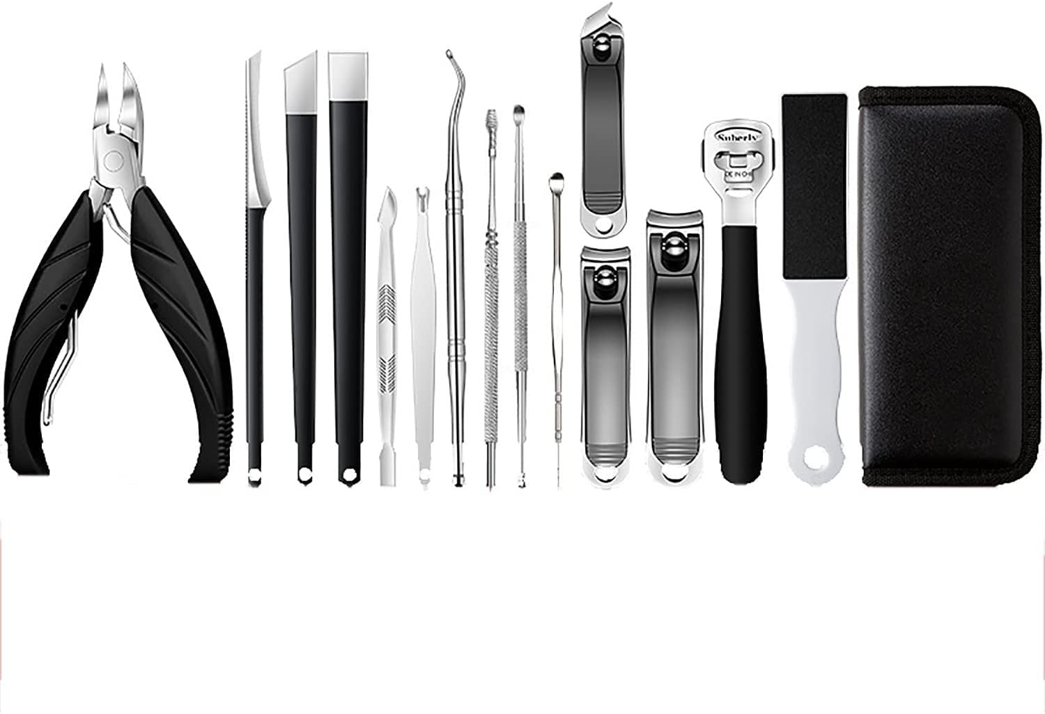 Kit De Coupe-Ongles Incarnés 16 Pièces/Ensemble, Coupe-Ongles De Correction pour L'élimination Ongles Incarnés, Pince À Manucure Olécrâne en Acier Inoxydable pour Paronychie À Ongles Épais