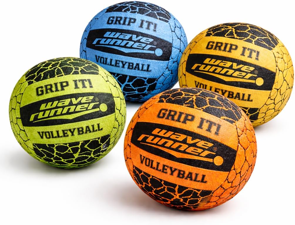 Wave Runner Waterproof Volleyball with Sure-Grip Technology - Beach & Pool Volley Ball for Kids, Teens, Adults | Outdoor Sports Gear for Day & Night Play