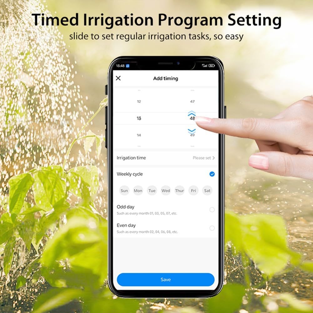 Uso eficiente del agua con temporizador de riego WIFI Tuya y contador de agua integrado