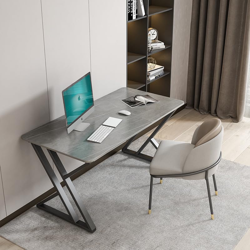Bureau pour ordinateur de bureau nordique et table d'écriture minimaliste gris Armani