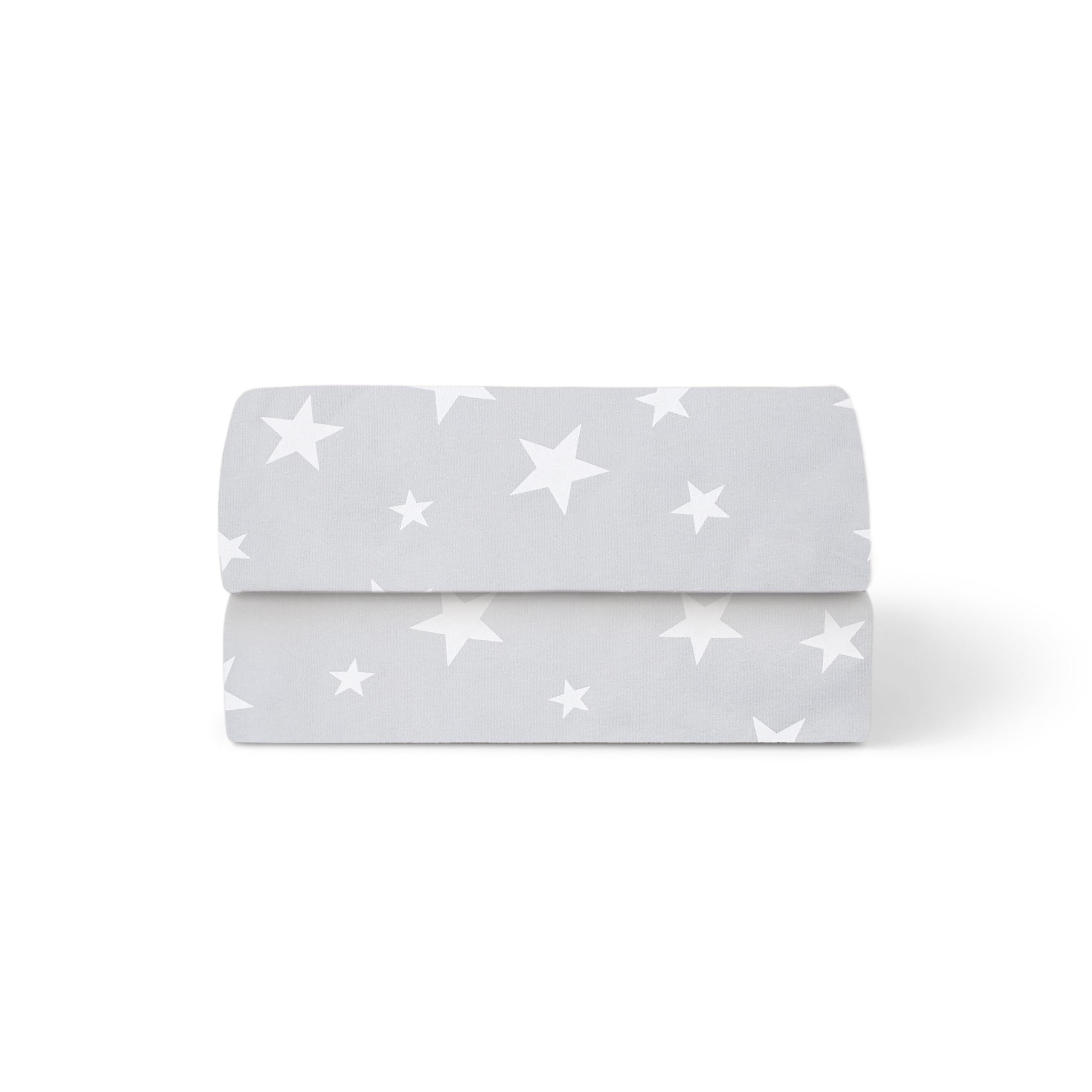 Snuz Bedside Crib Fitted Sheets - Fits All SnuzPod Cribs, 100% Jersey Cotton SnuzPod Sheets, Machine Washable, Tumble Dryer Safe, Breathable, Universal Fit 44x80cm, 2 Pack