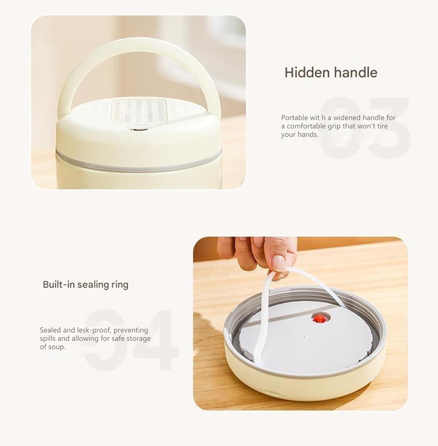 Wide Mouth Insulated Food Jar Stainless Steel 1.2L Capacity Lunch Container for Soups Stews and Salads Stainless Lunch Box