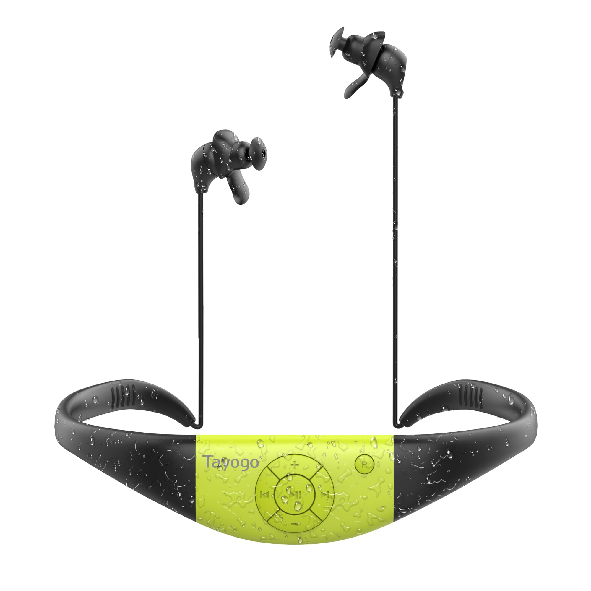 Tayogo Lecteur Mp3 de Natation étanche, Casque de Natation IPX8 8GB, Lecteur de Musique étanche avec revêtement en Silicone,Durée de Lecture de 20 Heures, Lecteur Mp3 sous-Marin pour la Natation