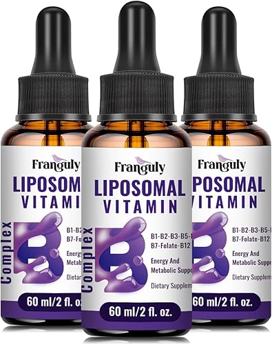 Gotas líquidas de complejo de vitamina B liposomal para una mejor absorción, suplemento vitamínico sublingual de complejo B con B12, B1, B2, B3, B5,