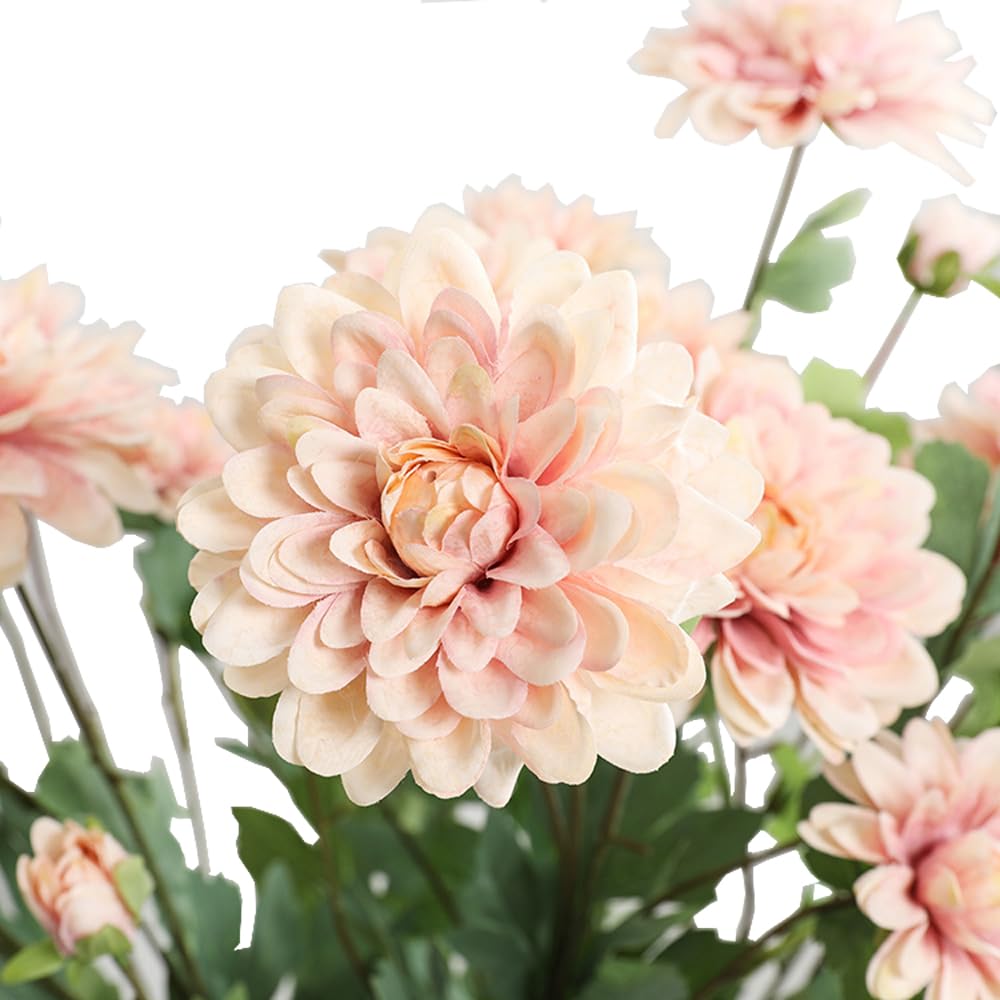 Artificial Plastic Dahlia 80cm High with 6 Head Flowers,Suitable for Wedding Decoration Silk Bridal Bouquet Vase Arrangement (deep Pink)