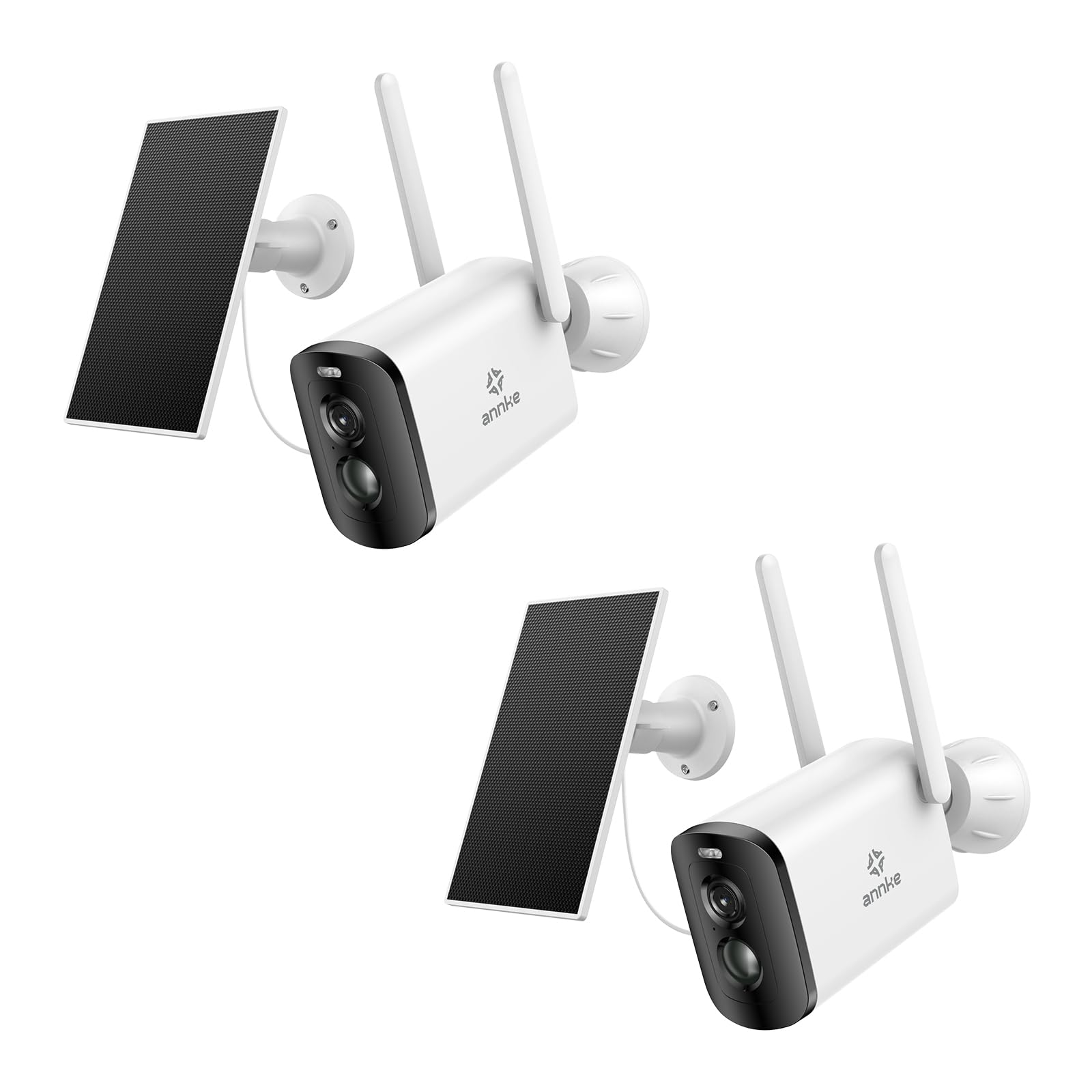 ANNKE 4MP Überwachungskamera Aussen Akku Solar,Kabellose WLAN Kamera Outdoor mit Farbige Nachtsicht,PIR-Personenerkennung,2-Wege-Audio,Farbige Nachtsicht,Arbeiten mit Alexa,Set 2