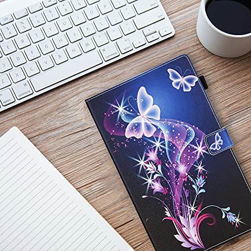 Dteck Case For All-New Fire Hd 10 Tablet (9Th/7Th/5Th Generation, 2019/2017/2015 Release) - Slim Pu Leather Folio Stand Smart Cover With Auto Wake/Sleep For Kindle Fire Hd 10.1 Inch, Twinkle Butterfly #TOP6