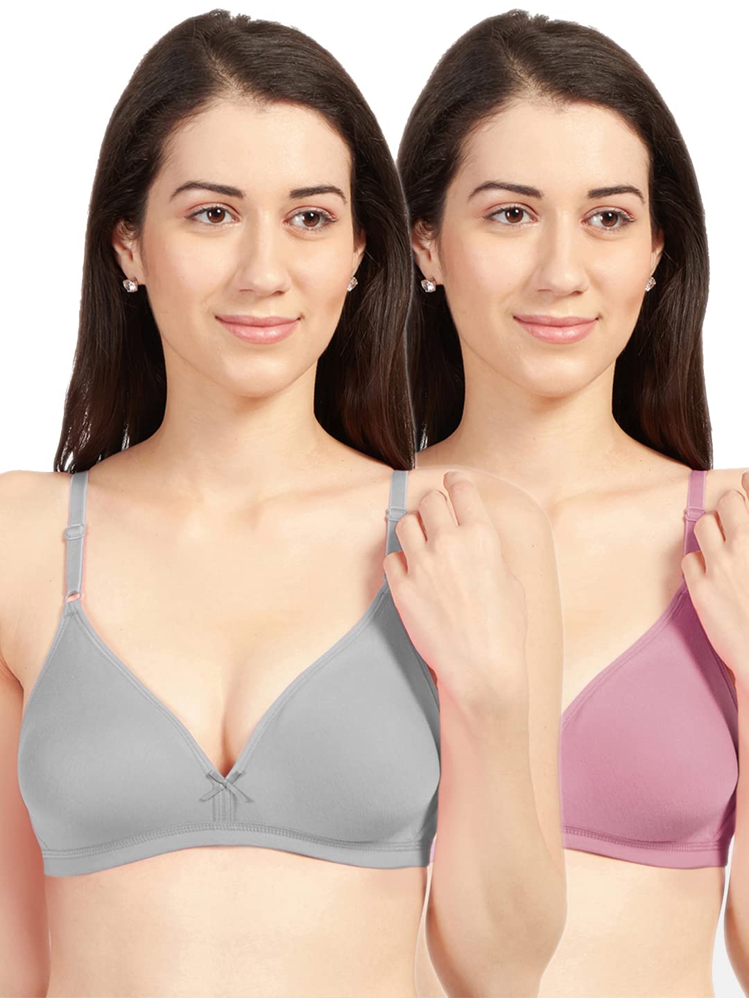 sonari Omania Womens Non-Padded Cotton Polyester Bras - Solid, Non-Wired, Medium Coverage, Hand Washable (Pack of 2)-picture-13