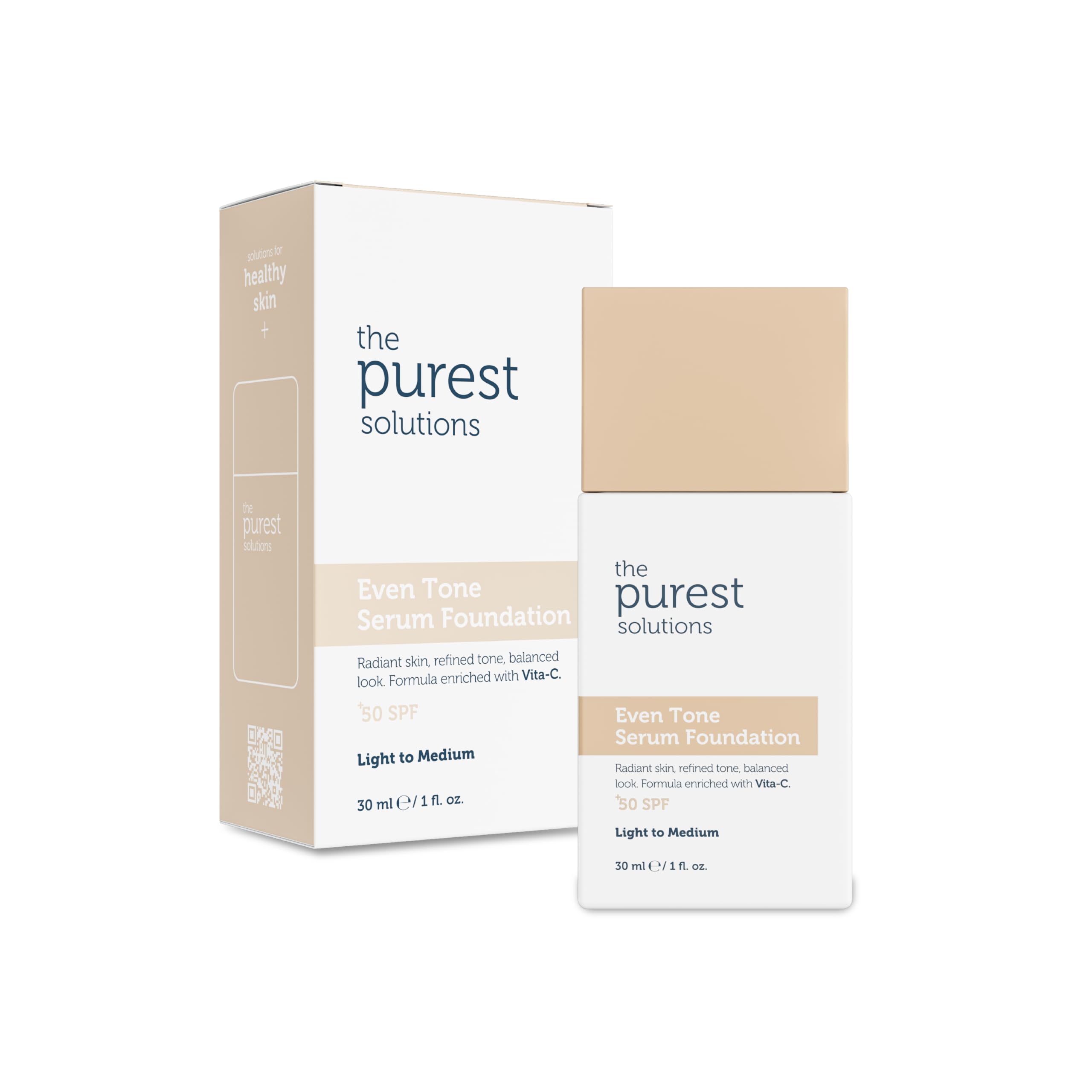 The Purest Solutions Cilt Tonu Eşitleyici & Leke Karşıtı Serum Fondöten SPF 50, 30 Mililitre – Açık/Orta Ton