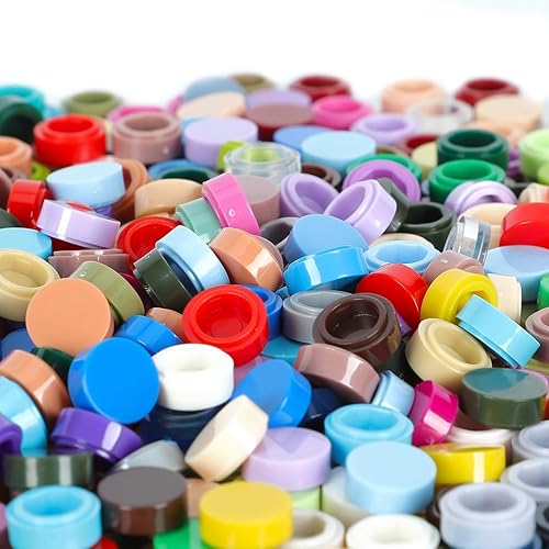 Miniatura 10 de 3600 piezas de ladrillos de píxel, 1 x 1, 18 colores, placas redondas clásicas, bloques de construcción, piezas y piezas, kit de accesorios de