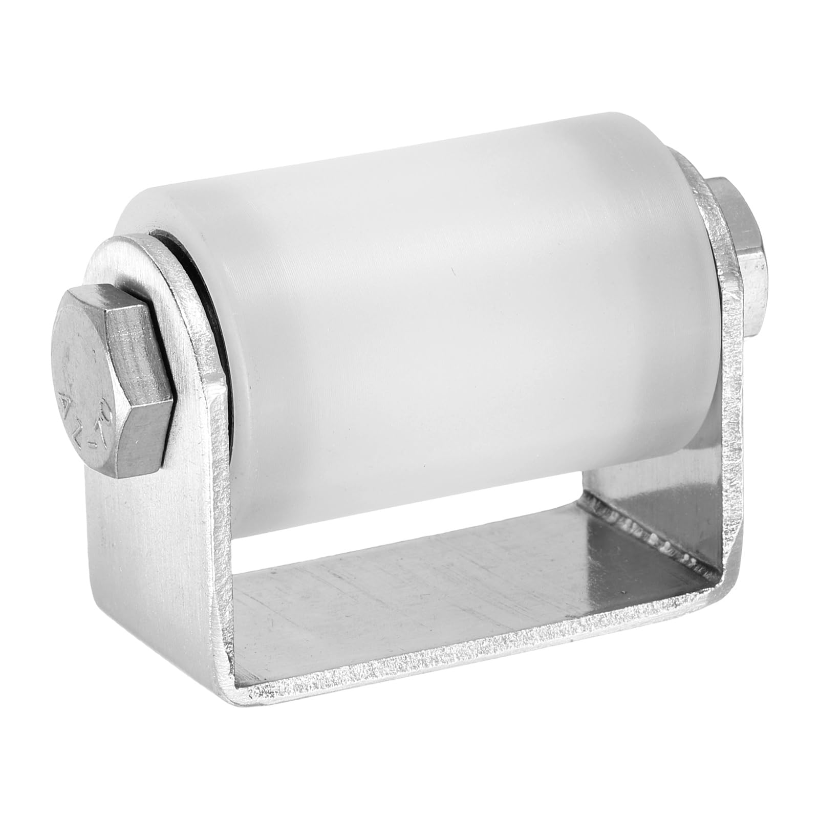sourcing map Slide Gate Guide Roller, 50mm Nylon Sliding Gate Guider with C Post Welded Bracket, Ball Bearing Side Roller Assembly Screw Tightening for Sliding Door 35mm Dia, White