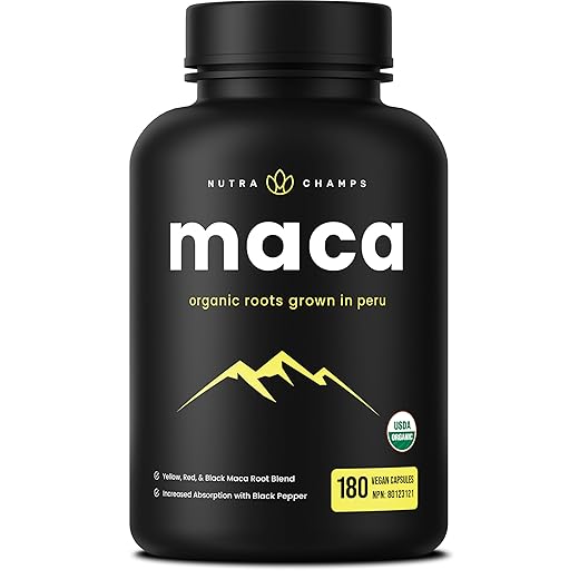 Organic Maca Root Capsules | 180 Vegan Capsules | 700mg Per Capsule | Maca for Men & Women | Red, Yellow & Black Maca Blend with Black Pepper Extract | Maca Supplement for Improved Energy & Mood