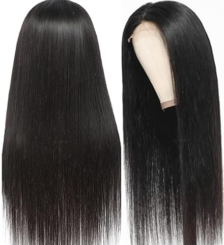 Miniatura 3 de Pelucas de cabello humano lacio y sedoso sin pegamento con cierre de encaje predepilado con abuelitos, pelucas de encaje frontal virgen brasileño