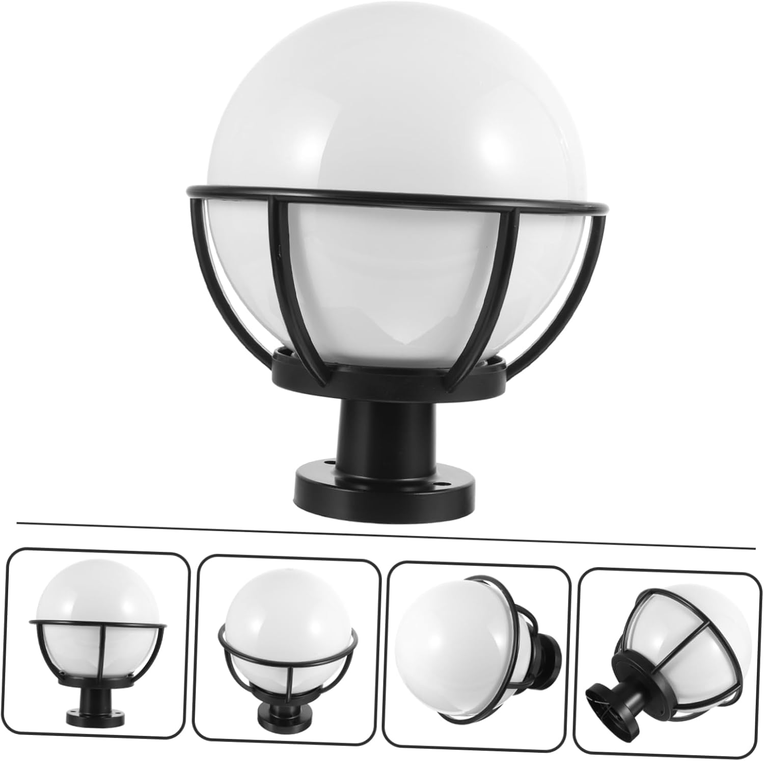 Milisten Acrylic Globe Lamp Shade for Outdoor Lighting Fixture Decorative Post Light Cover Base Suitable for Garden and Patio Use Replacement Globe Lampshade Weather Resistant Design