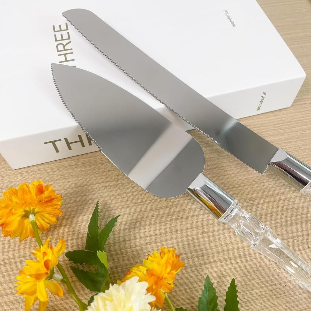 Elegant Cake Knife & Server Set - Stainless Steel -5 Elegant Cake Knife & Server Set - Stainless Steel -5