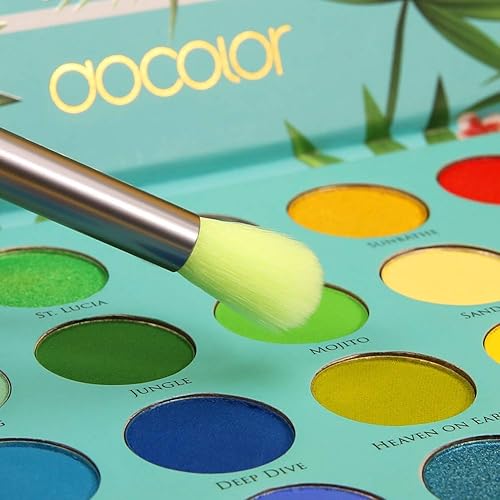 Miniatura 6 de docolor Paleta de sombras de ojos tropicales de 34 colores + juego de 15 brochas de maquillaje de ojos + 14 pinceles de maquillaje tropicales