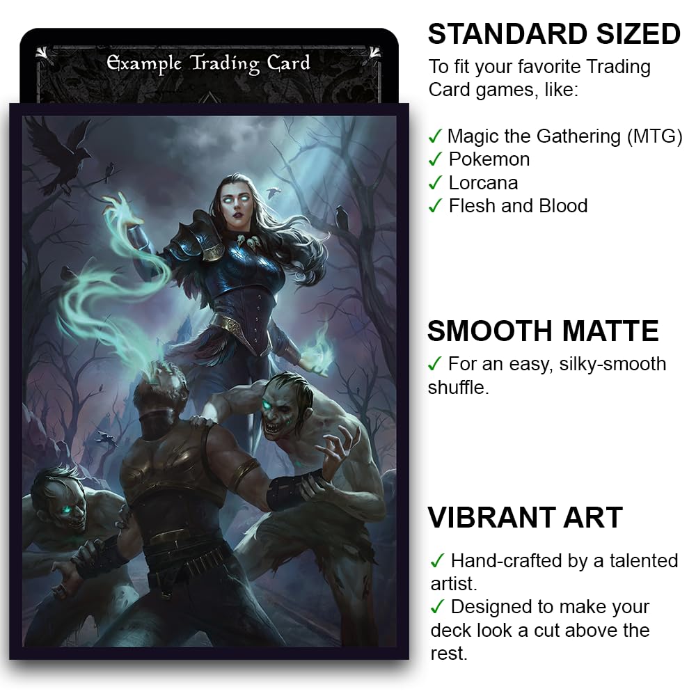 Amazon.com: Fantasy North - Drain Life - 100 Smooth Matte TCG Trading Card Sleeves - Fits Magic MTG Commander Pokemon and Other Card Games