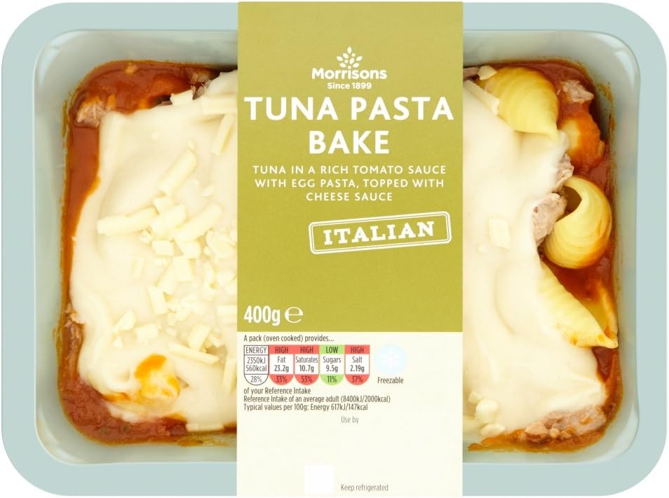 Morrisons Kitchen Italian Tuna Pasta Bake, 400g Amazon.co.uk Grocery