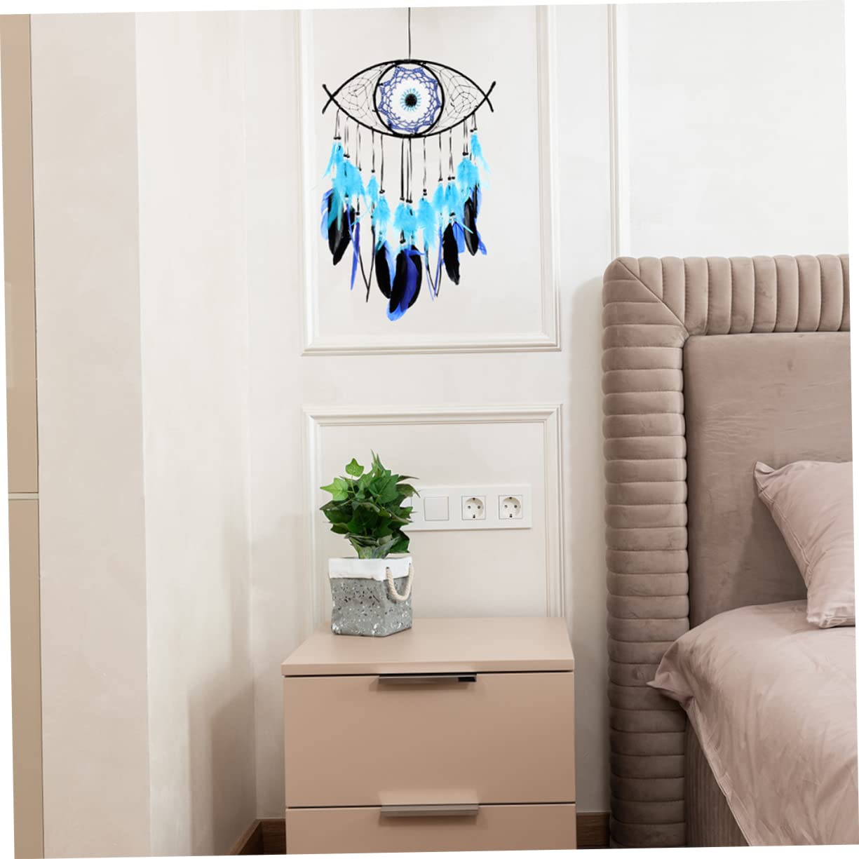 Ciieeo 2pezzi Acchiappasogni Fatto Mano in Materiale Piumato da Appendere alla Parete Decorazione per Camera da Letto e Stanza delle Ragazze