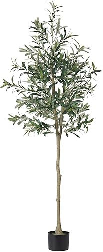 Árbol de eucalipto artificial, decoración moderna de planta falsa grande de 6 pies de alto, árbol de eucalipto sintético para sala de estar,