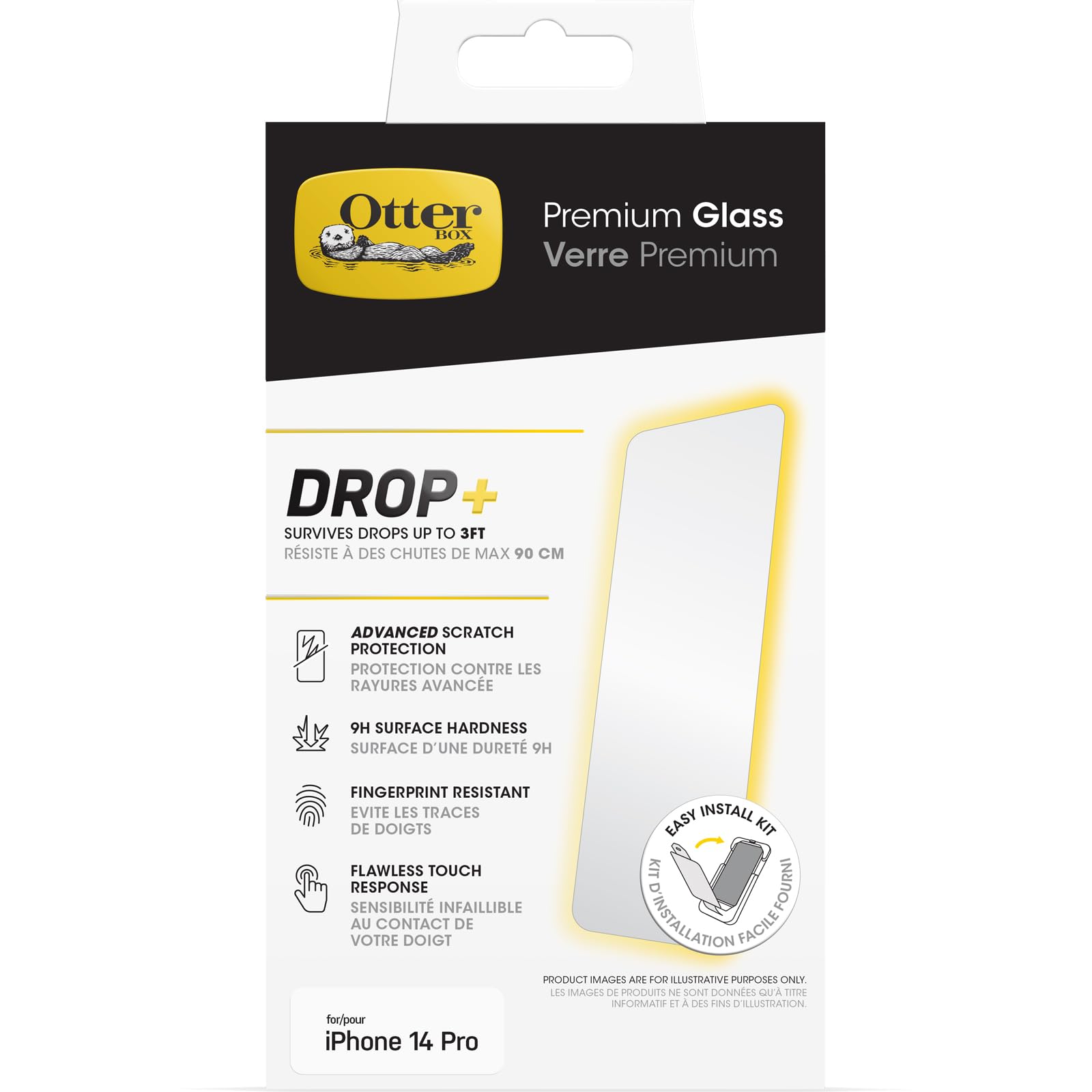

                                                    OtterBox iPhone 14 Pro Premium Glass, Scratch Prot