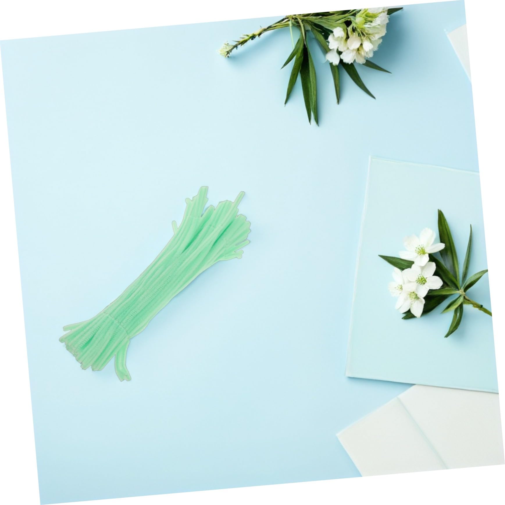 ibasenice 600pezzi Scovolini per Pipa Pelosi Steli di Ciniglia Verdi Scovolini per Artigianato Bastoncini per Fai da Te Creazione di Fiori Decorazioni Natalizie Materiali per Artigianato