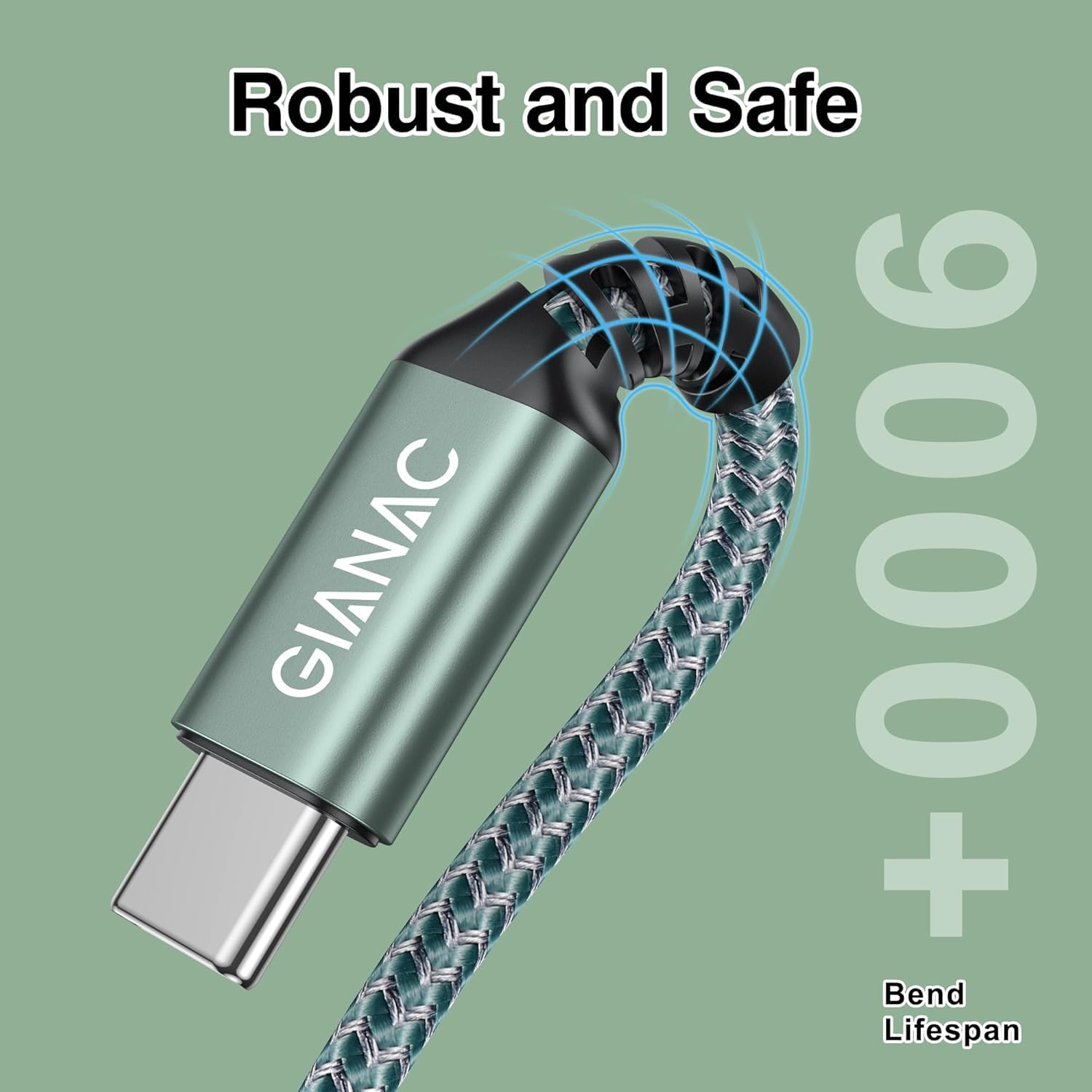 GIANAC Cavo USB Type-C 2M, Cavo USB C Lungo Cavo di ricarica USB C Tipo C 3.1A cavo di ricarica e cavo dati USB C per Galaxy S22 S21 S20 S10,Huawei P9 P20 P10 P30, Xiaomi,Sony,OnePlus