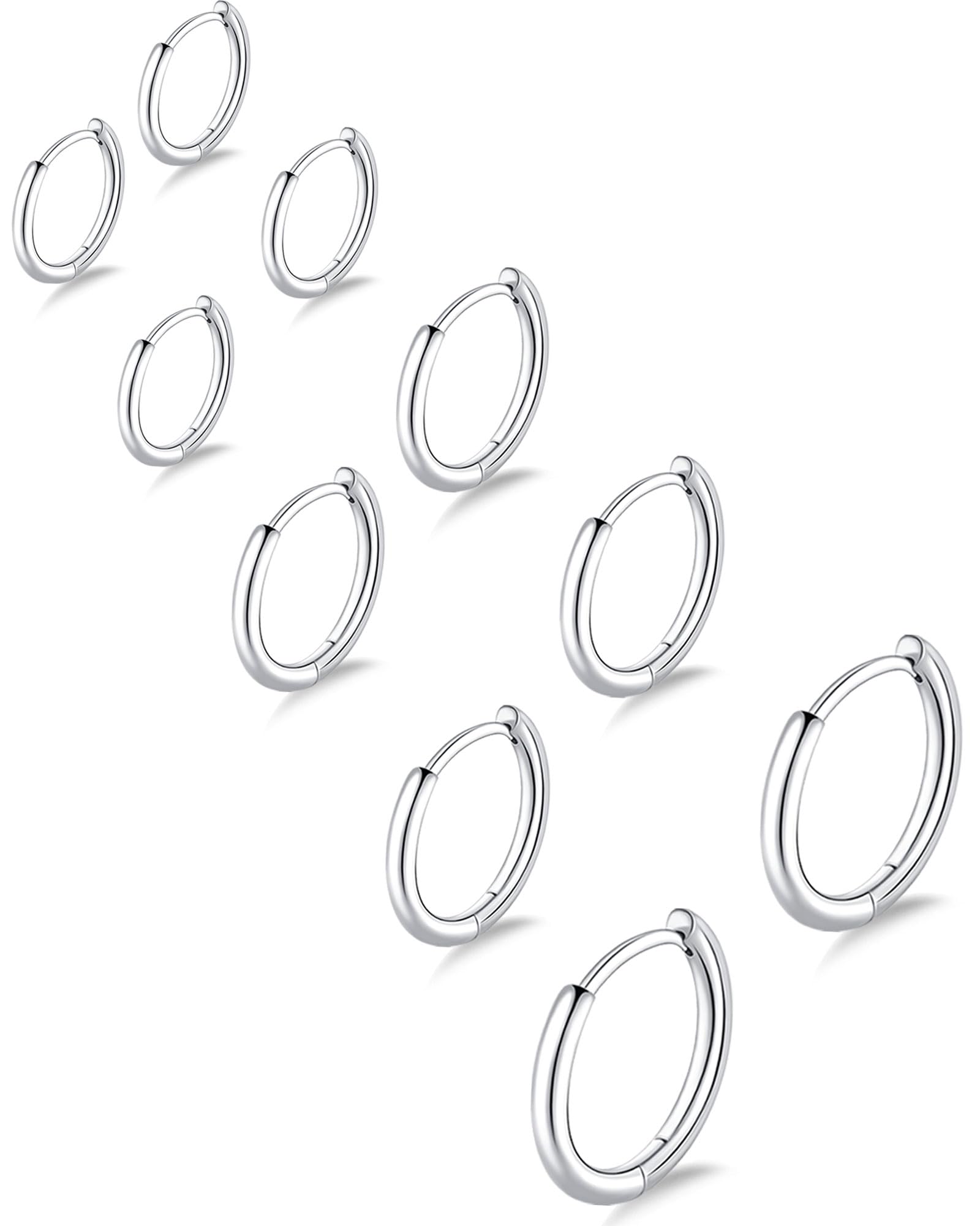 GokeeySmall Gold Silver Hoop Earrings for Women Men,Hypoallergenic 316L Surgical Stainless Steel Earrings for Sensitive Ears,Cute Tiny Huggie Hoops Earring Set for Multiple Piercing Jewelry GiftRecycled Claim Standard BlendedRecycled Claim Standard 100