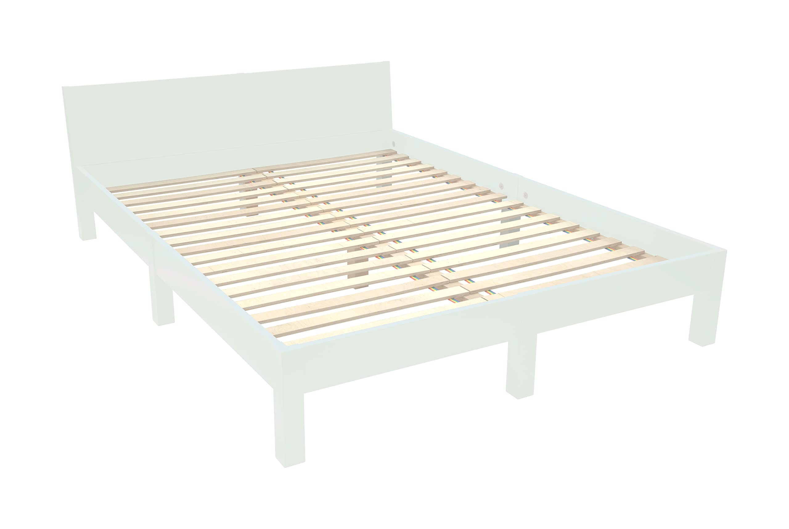 DABI Lit super king size (l x L x H) 200 x 200 cm | Pieds en bois de hêtre + cadre en panneau MDF laminé | Sommier à lattes inclus | Menthe claire