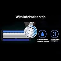 Vista 2 de Razor Handle with 6 Pcs Blades Refills,6-Blade Travel Shaving Kit,Men's Safety Razor Blades for Shaving Designed for Sensitive Skin,Reusable Face