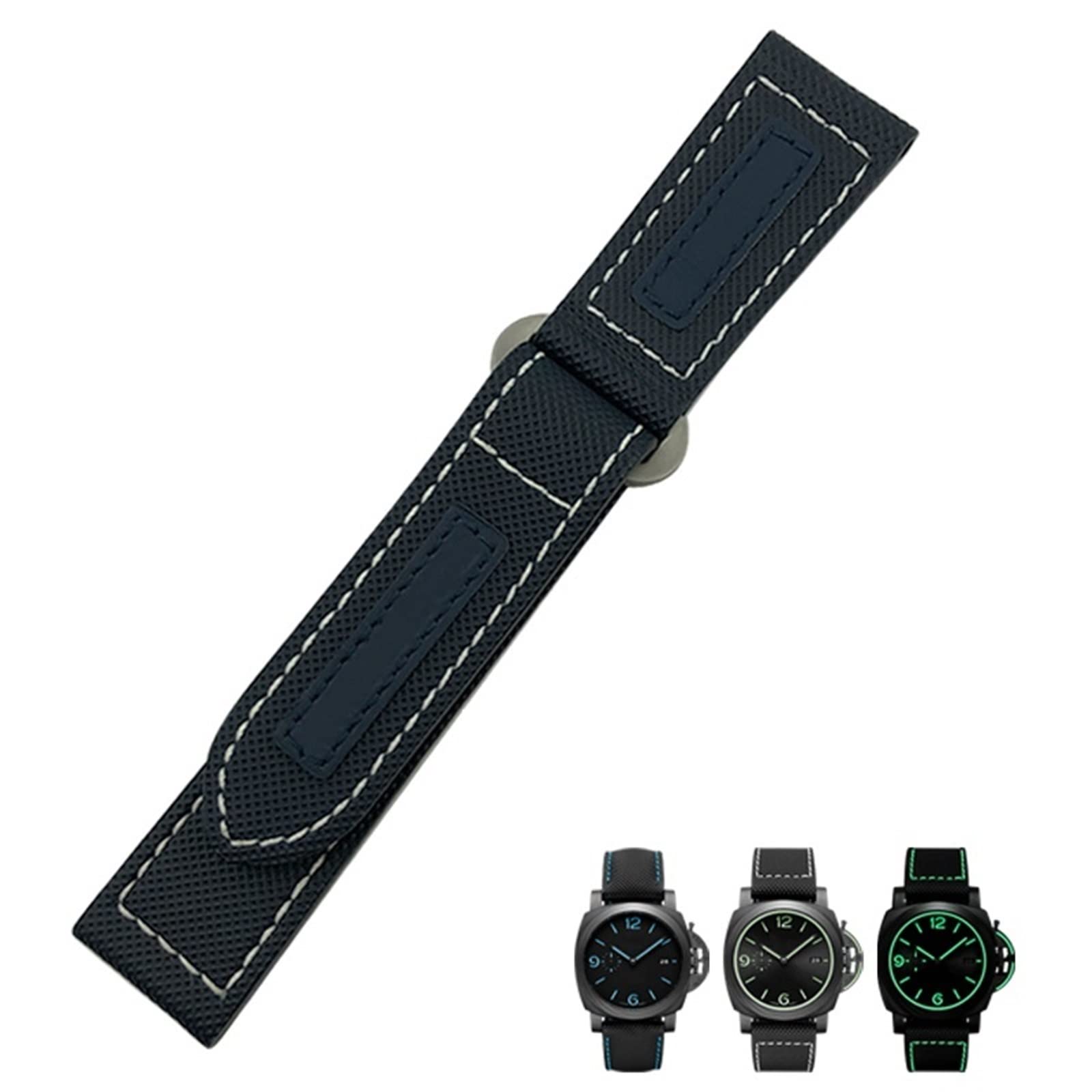 NFFRK Correa de reloj de fibra de carbono de 24mm, pulseras de reloj negras para Panerai pam01661/00441, correas de reloj para hombre, accesorios