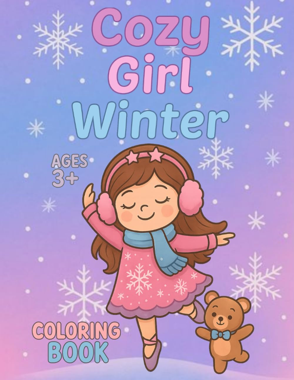 Cozy Girl Winter Coloring Book: For Girls Ages 3+ | Cute & Simple Winter Coloring Pages