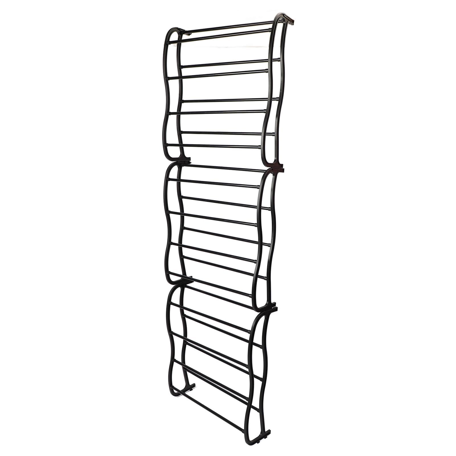 Zapatero de 12 niveles para colgar en la pared, organizador multifuncional para zapatos, color negro