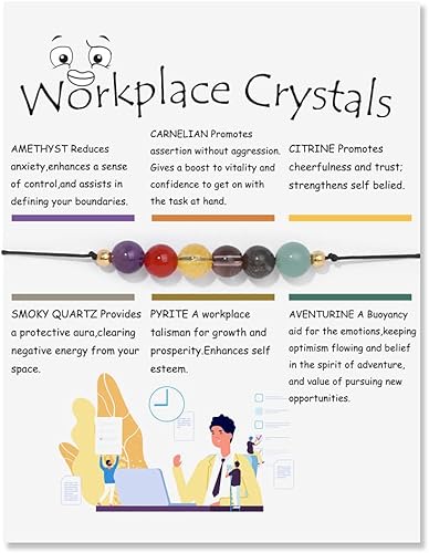 Caiyao Pulsera de cristal espiritual para mujeres y hombres, cuentas de cristales naturales de chakras, pulseras de piedras curativas, pulseras de 7